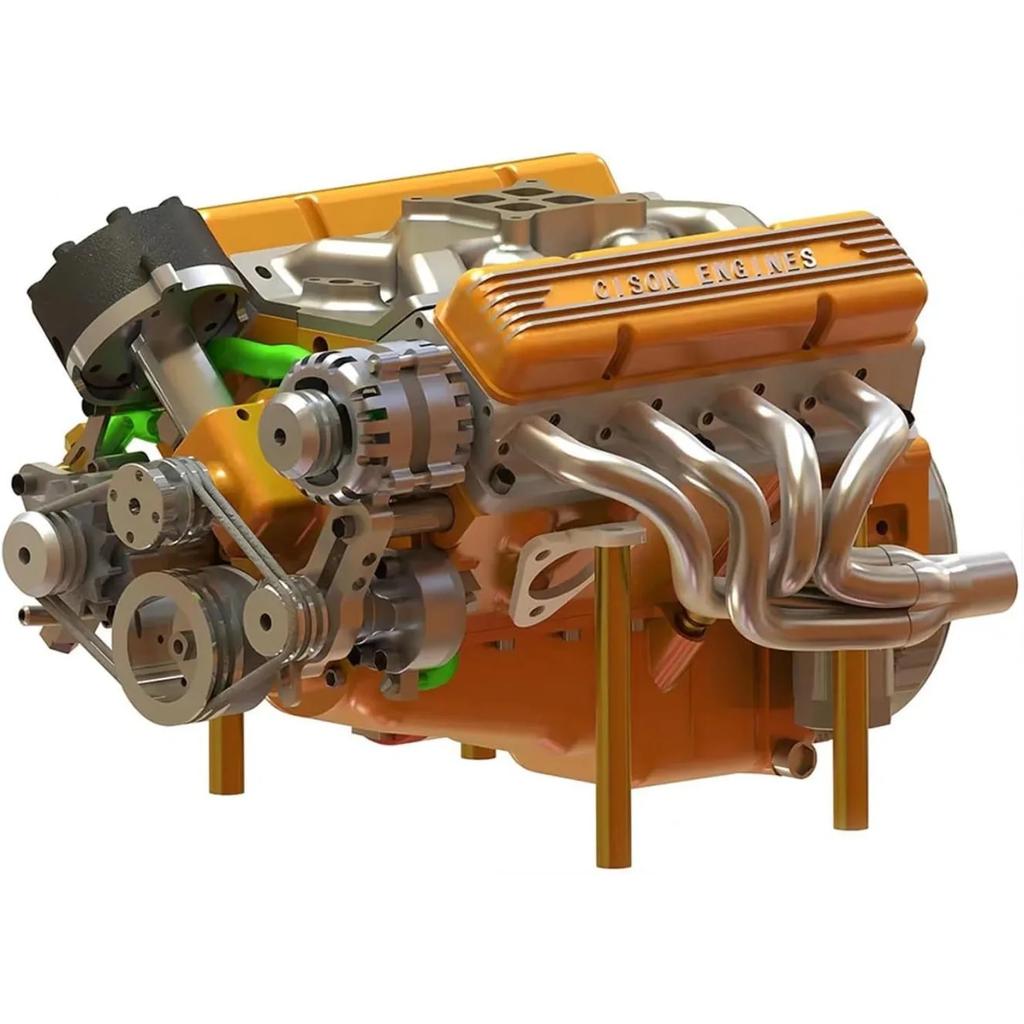 V8 Motor Kiti Benzinli - Benzinli V8 Küçük Blok Motor Model Kitleri Çalışan Mini V8 Motor Kitleri 4 Zamanlı 44cc Su Soğutmalı