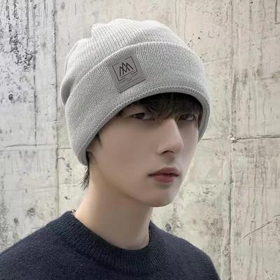 Men's Winter Windproof Cold Proof Warm Knitted Hat with Extra Thick Thick Yarn Velvet Toe Cap Big Head Circumference