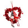 Valentines Day Wreath with Gnomes Dolls Heart Shape Garlands for Weddings and Anniversary Celebration Party Supplies