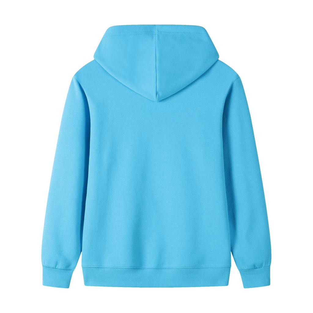 Couple's Casual Solid Color Hooded Sweatshirt - Heavyweight 320g Pure Cotton, Long Sleeve, for Spring and Autumn.