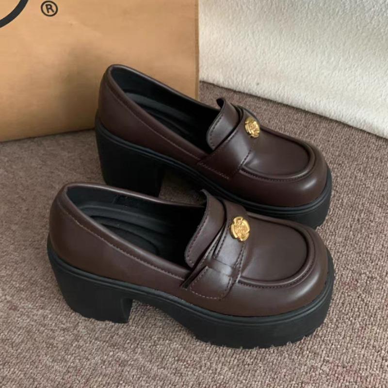 Fashion Autumn New Thick Heel Shoes Women's Fashion Round Head Deep Mouth Thick Sole Anti-slip Wear-resistant High Heels