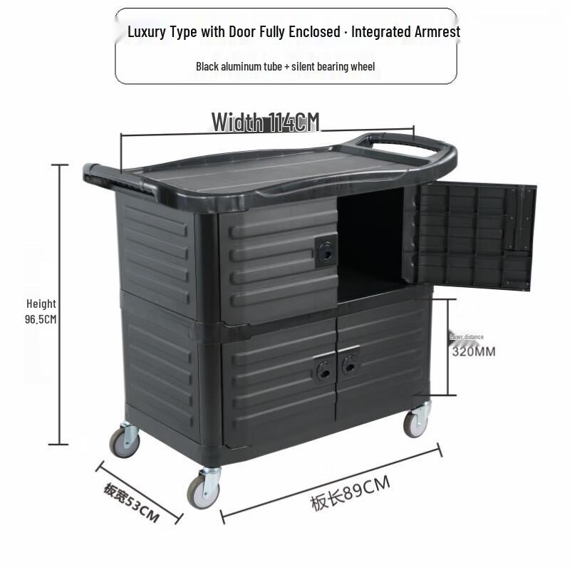 Commercial 3-Layer Insulated Food Delivery Cart
