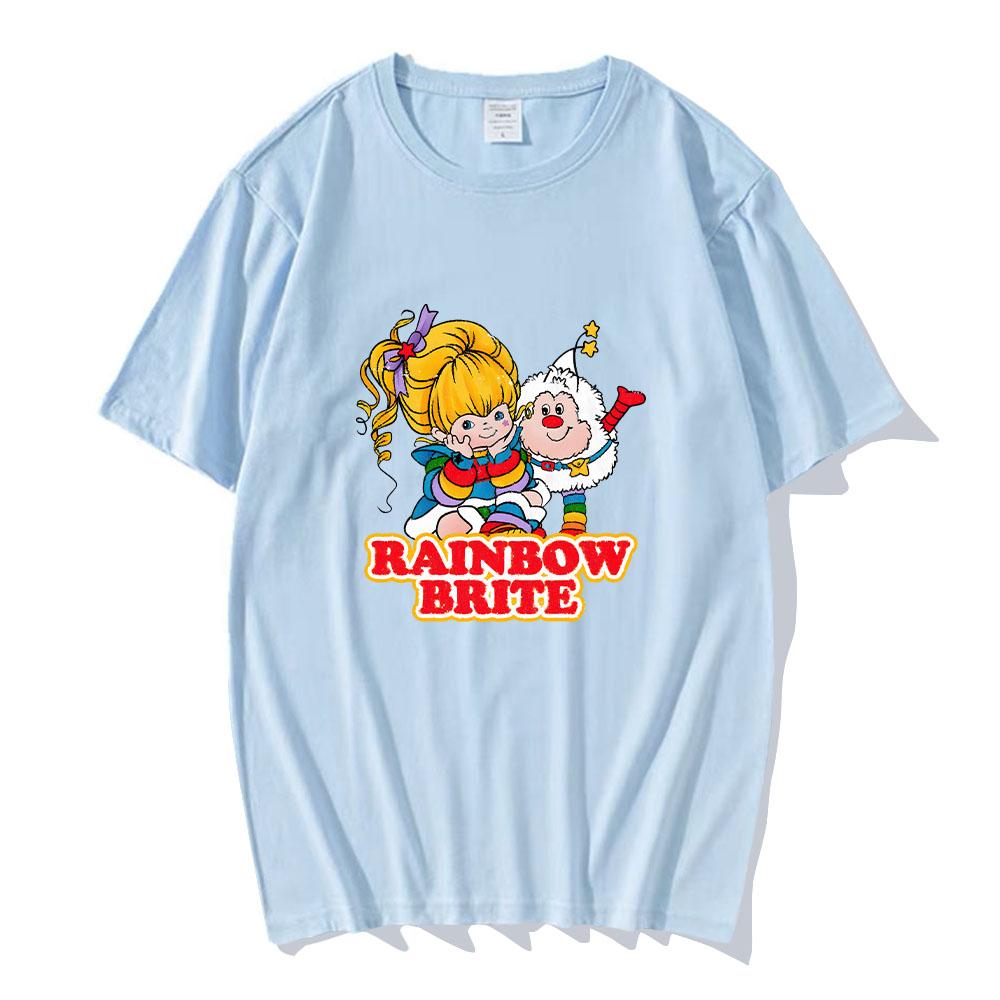 Rainbow Brite Tshirts Cartoon Print Cute Vintage Teeshirt For SpringSummer Pure Cotton Round Neck Women Tshirt Camisetas Tops