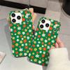 Green Floral Glitter Phone Case For iPhone 17 16 15 14 Pro Max Spring Garden Aesthetic Cute Flower Protective Cover