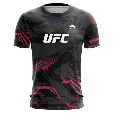 Camiseta de Manga Corta para Hombre de Moda UFC para Gimnasio, Running, Cuello Redondo, Entrenamiento, Ejercicio, Tops Deportivos, Tops Ligeros y Transpirables