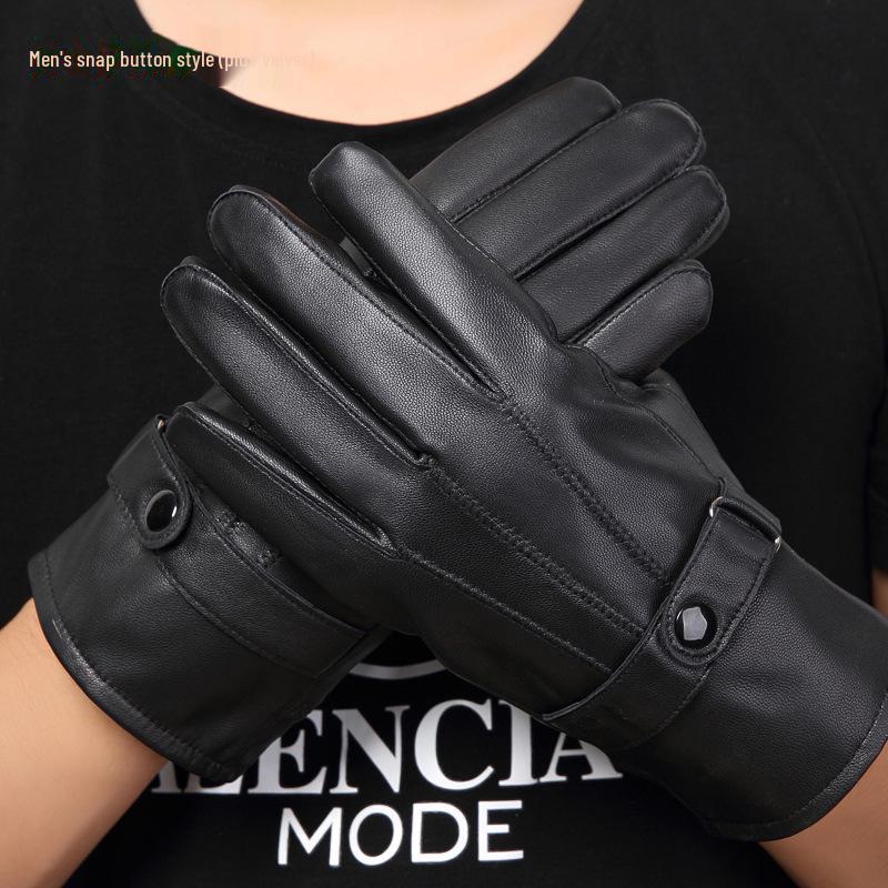 

Мотоциклетные перчатки унисекс из овчины с бархатной подкладкой для тепла зимой и защиты труда. L