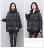 Women's Mid-Length Down Jacket 2024: Winter Loose Fit Plus Size Thickened White Duck Down Coat for Middle-Aged Moms