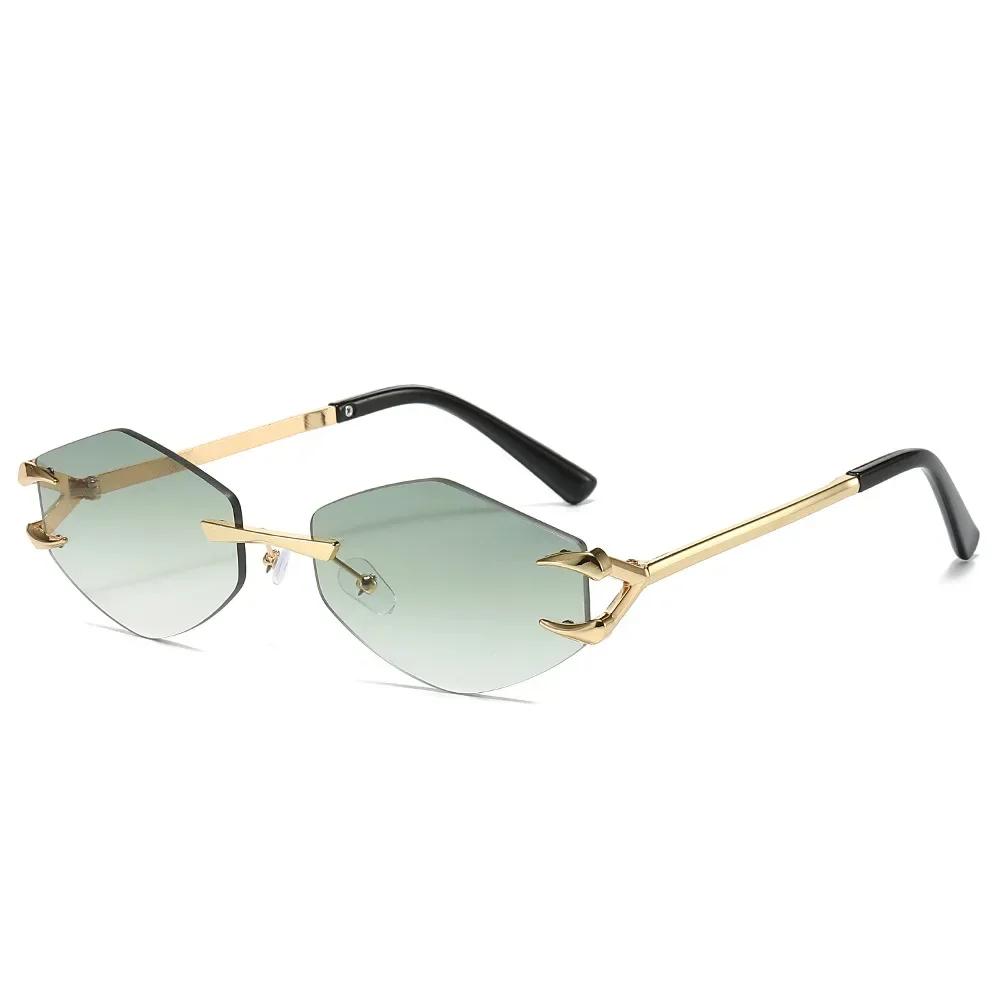 

Neutral Fashion Rimless Square Sunglasses Retro New Outdoor Uv400 Sunglasses High Quality Small Frame Popular Metal Glasses