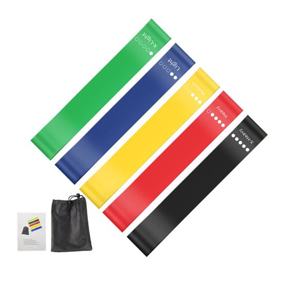 5Pcs Resistance Bands Set Multi-Level Resistance Elastic Fitness Bands Heavy Duty Exercises Rehabilitation Yoga Bands