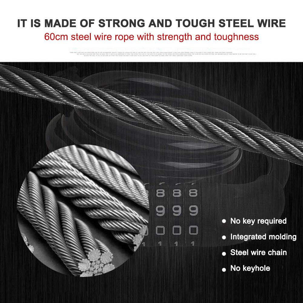 Universal MTB Bicycle Security Combination Lock Anti-Theft 4-Digit Code Steel Cable Coil Lock Cycling Accessories