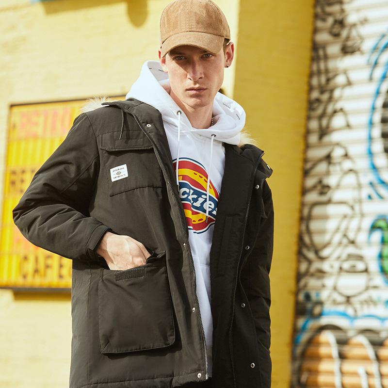 Dickies Solid Color Letter Print Work Jacket Unisex Jackets DK009551BLK