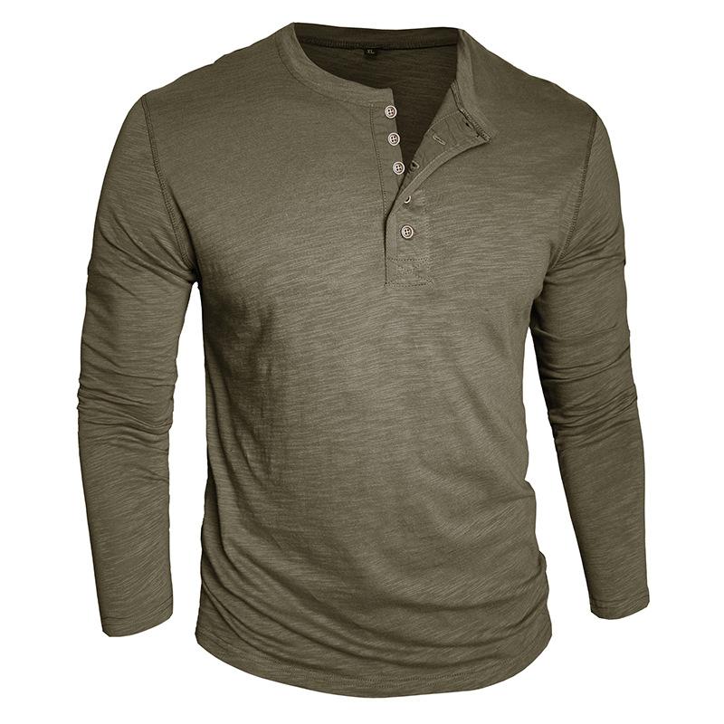Men S Long Sleeve Henley Shirt Bamboo Cotton Button T Shirt Basic Top