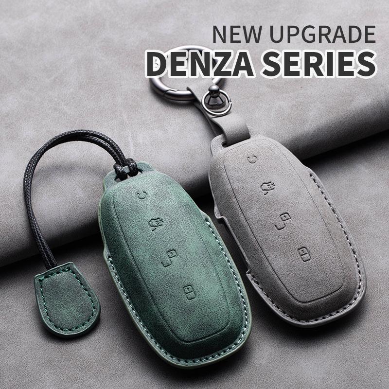 Leather Car Key Case Cover for BYD DENZA D9 2025 for Denza D9 DM-i 2025 2025 Auto Key Fob Shell Car Styling Keychain Accessory