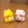 Collection Of 4 Funny Cartoon Animal Figurines With Emotional Signs For Enhancing Kids Room And Office Desktop Decors