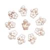 10Pcs Sparkling Hat Apparel Accessories Flower-shaped Rhinestone Buttons Pearl Hairpins Headwear Clip Pearl Button DIY Craft