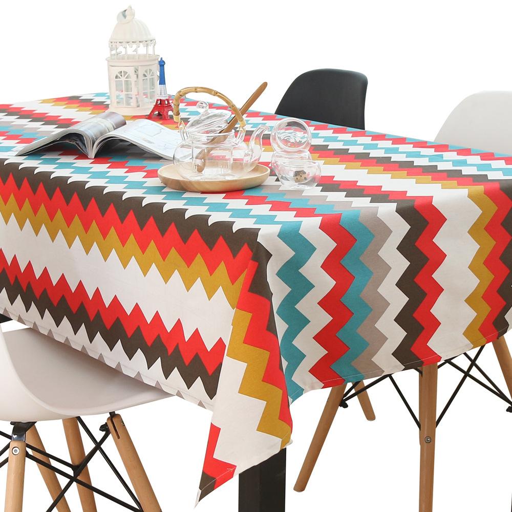 Tablecloth Striped Cotton And Linen Fabric Light Luxury Korean Children S Tablecloth Splicing Non-Slip 40*60cm