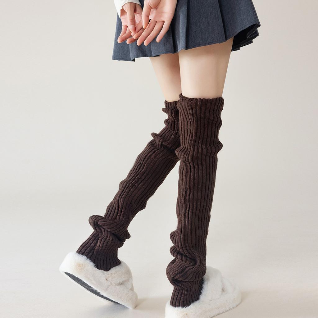 Knee-length Stocking Gloves for Women in Autumn and Winter, Knitted Pile Socks, Long Stockings for Girls, Winter Long Leg Covers