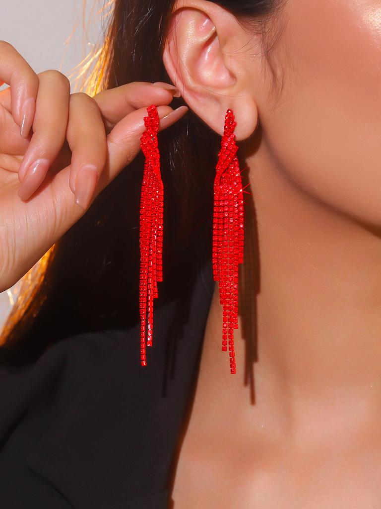 Fashion Versatile Super Flash Long Fringed Earrings