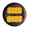 Simple New Year Cookie Cutters Pressable Biscuits Mold Plastic Cookie Stamps Baking Decorating Tool Easy to Clean