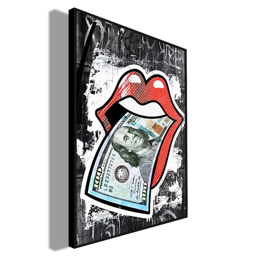 US Dollar Picture Decoration Mural Pop Graffiti Poster Canvas Painting and Living Room Wall Art Prints for Modern Home Decor No Frame