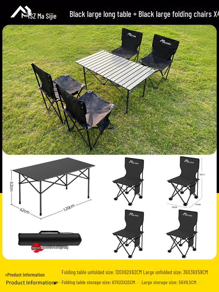 Portable Folding Picnic Table & Chair Set for Camping & Barbecue