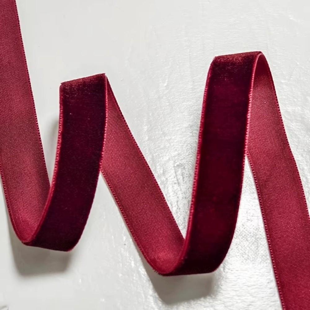 5 Yards/Roll Velvet Ribbon DIY 6/10/15/20/25/40mm Gift Wrapping Ribbon Handmade Single-Sided Velour Ribbons Bow Flower Bouquet