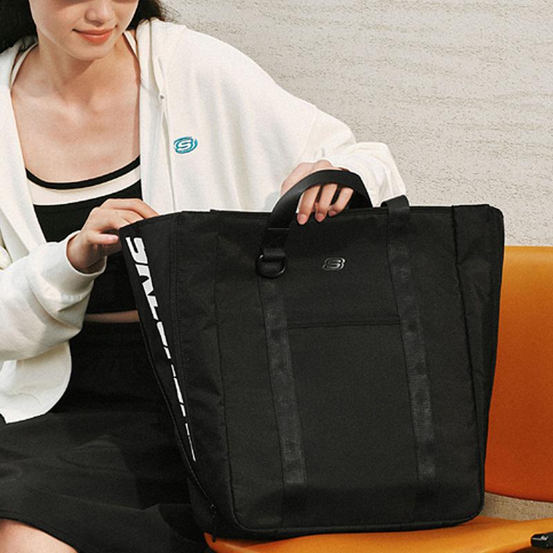 New Skechers Fabric Tote Bag, Shopping Bag, Handbag, Shoulder Bag Tubas Unisex Carbon Black L124U069-0018