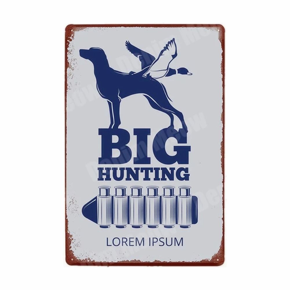 

Vintage Metal Tin Sign Deer Bear Hunting Bar Garden Wall Decor 20x30cm