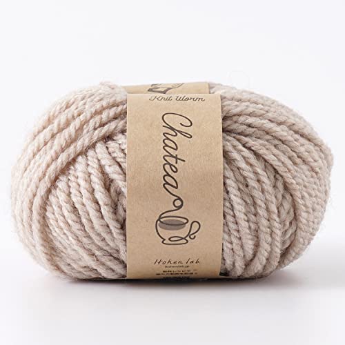 Knitworm Wool Yarn, 10 Balls, Chatty Melange, Extra Thick, 25g (Approx. 34m), 60% Acrylic, 40% Wool, Desert