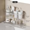Double Layer Stainless Steel Kitchen Dish Drying Rack Countertop Storage Basket Bathroom Cosmetic Organizer