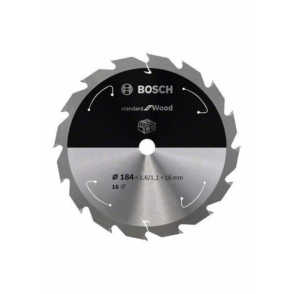 Lame De Scie Circulaire - BOSCH - Standard for Wood - 184x1.6/1.1x16 Mm - Carbure - 16 Dents