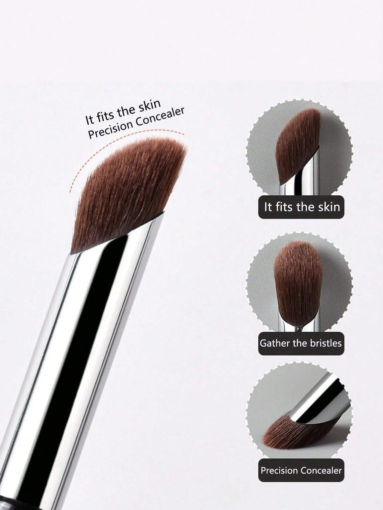 1 Schwarzer Rundkopf-Concealer-Paste-Pinsel, Keine Pinselstriche, Deckt Pickel, Akne-Narben, Augenringe ab, Foundation & Concealer-Pinsel
