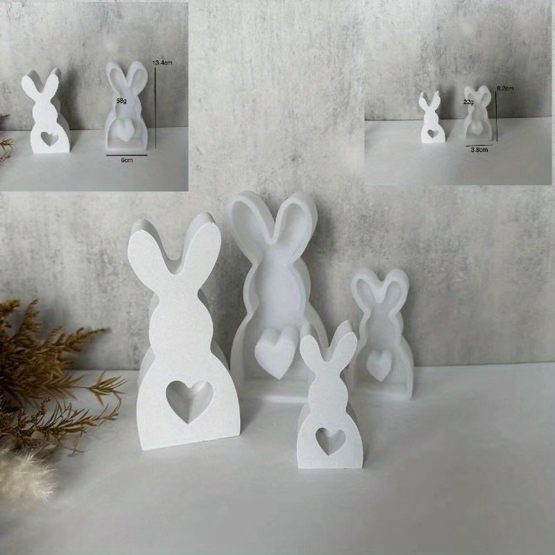 1PC Cute Rabbit Candle Silicone Mold Gypsum Car Mounted Incense Expanding Gypsum Decoration Mold Easter Aromatherapy Candle Mold