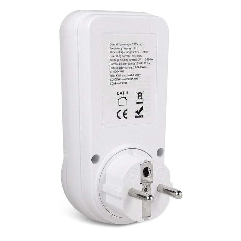 Digital Wattmeter AC Energy Power Meter 110V-230V Socket Power Monitor EU/US/UK Electricity Meter for Energy Saving