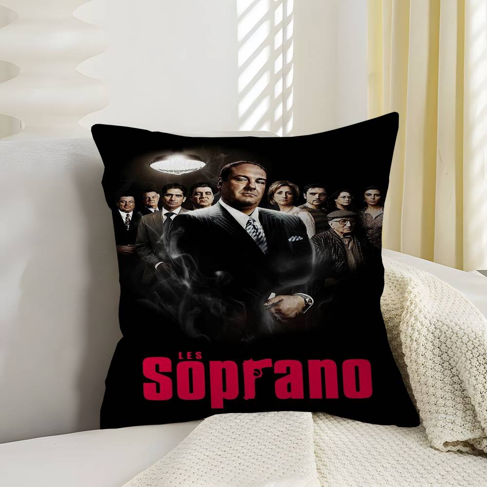 The Sopranos Tv Pillow Gift Home Office Decoration Bedroom Sofa Car Cushion Cover Case 45X45 Peach skin 18*18(CM)-1Pcs