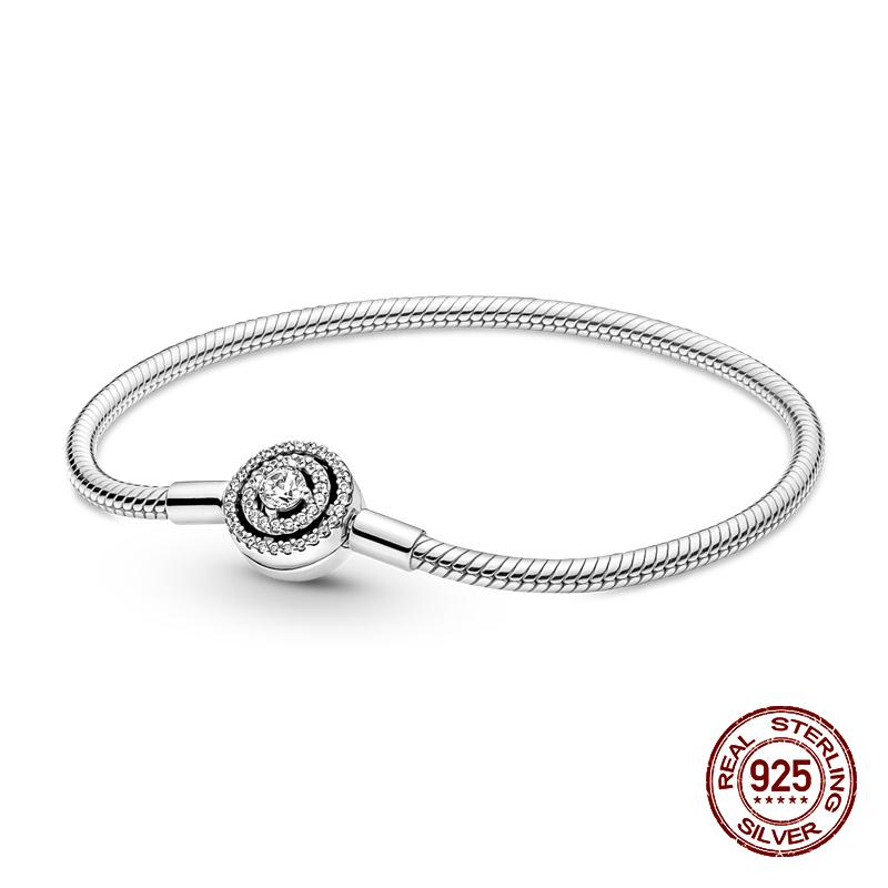 100% 925 Sterling Silver Original Stars Forever Love Zircon Bracelets Fit DIY Charms Beads Anniversary Birthday Jewelry Gifts