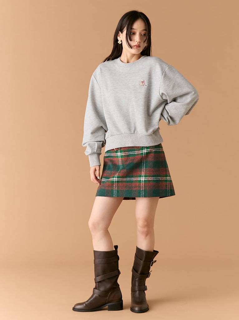 Front bit design mini skirt LWFS255004GRN1