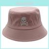 Cartoon Skull Embroidered Fisherman Hat With Sun Protection For Casual Outdoor Wear