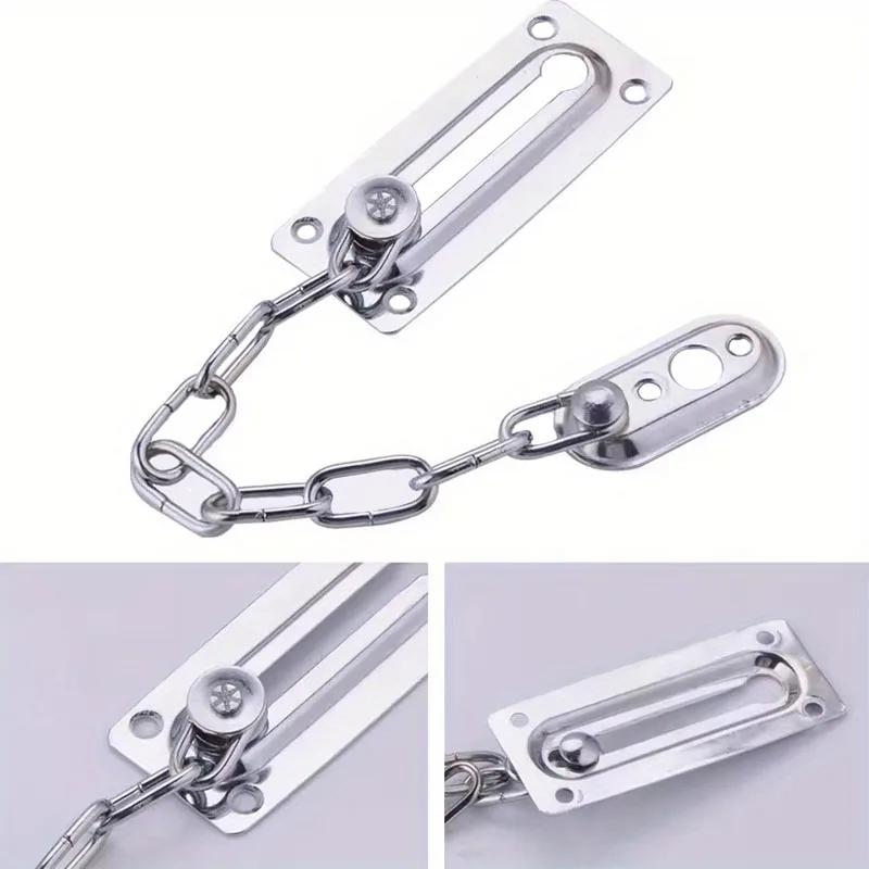 2pcs Security Door Chain Lock Guard Latch Sliding Fastener For Home Office Door Hardware серебряный