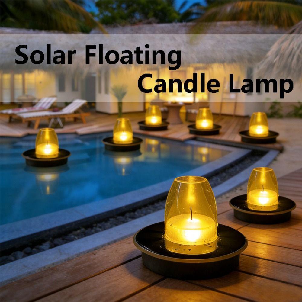 Waterproof Floating Candle Light Buoyant Luminous Buoyant Luminous Water Decor Simulated Flame Amber Cover