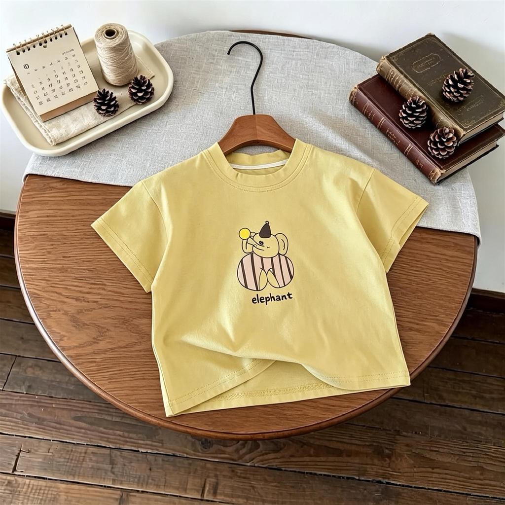 Popular Design Korean Fashion Kids Tshirts Summer Clothing Simple Versatile Short Sleeved Tops Tees Childrens Oneck T Shirts