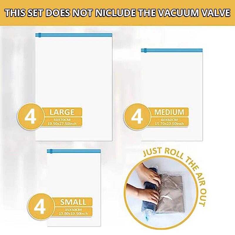 1 Set Travel Compression Bags Vacuum Packing Roll Up Space Saver Bags for Luggage Cruise Ship Essentials