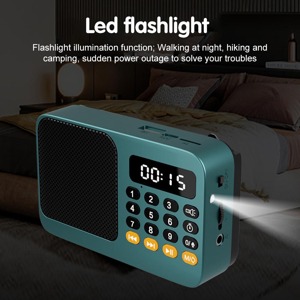 New Portable Radio Small Emergency FM Radio Receiver Rechargeable Radios with LCD Display Bluetooth 5.0 Sound Box Music Player