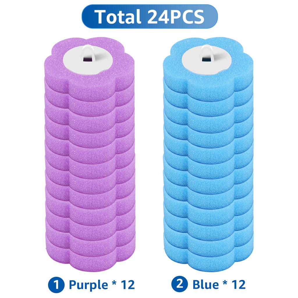 24Pcs Disposable Toilet Brush Kit Long Handle Wc Cleaning Tool Kit with Replaceable Brush Head Bathroom Cleaning Accessories