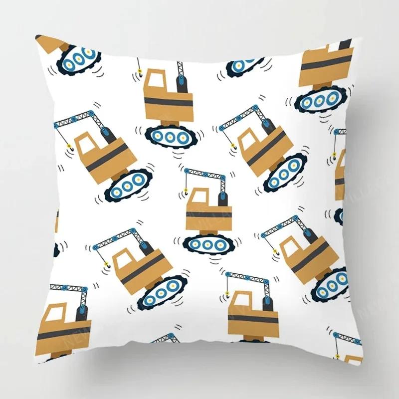 Cute Childlike Suitable for Children Type Square Cushion Cover Polyester Sofa Bedroom Living Room Pillowcase Decoration
