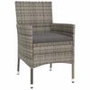 Vidaxl 5-Cz. Garden Furniture Set With Cushions, Grey, Poly Rattan