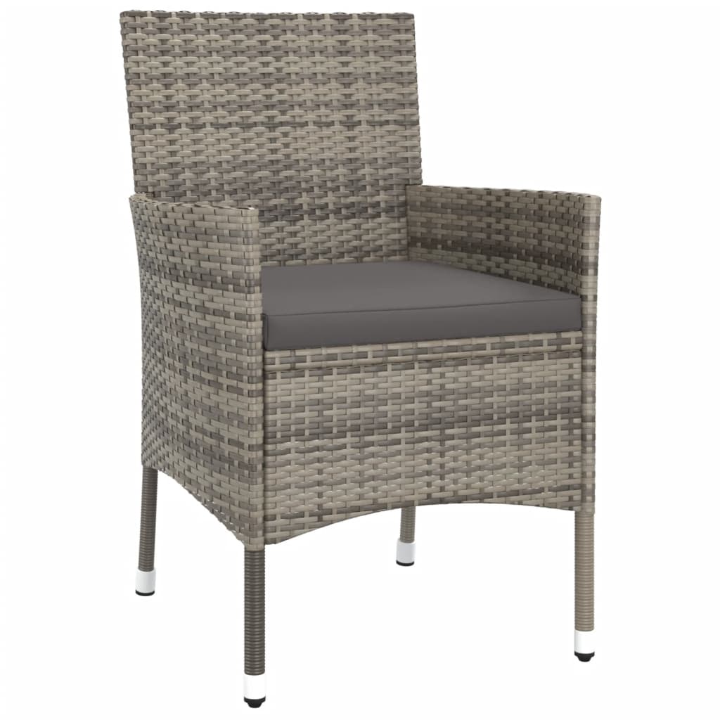 Vidaxl 5-Cz. Garden Furniture Set With Cushions, Grey, Poly Rattan