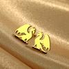 Retro Dinosaur Stud Earring Women Student Teen Stainless Steel Zircon Punk Animal Earrings Accessories Gifts