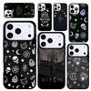 Capa Case for iPhone 17 Air 16 Pro Max 15 Plus 11 13 Mini 14 12 Back Phone Cover Occult Witchcraft Moon Gothic Witch Print