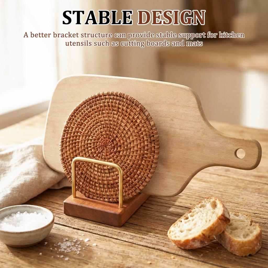 Pot Lid Rack Cutting Board Organizer Wood Base Baking Pan Chopping Storage Kitchen Countertop Cabinet Kitchenware Accessory